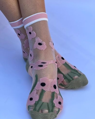 COUNT ON YOU PINK AND GREEN SOCKS R90 (2)