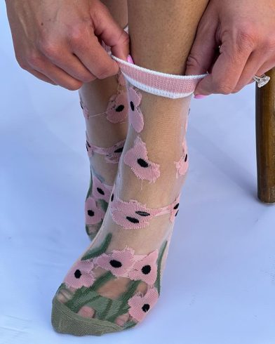 COUNT ON YOU PINK AND GREEN SOCKS R90 (2)